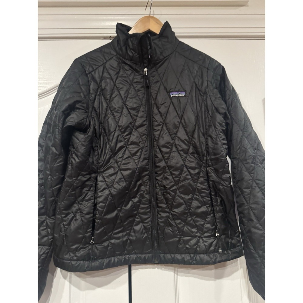 Patagonia Diamond Quilt Full Zip Nano Puff Jacket Black M Womens Great Condition - Picture 2 of 5
